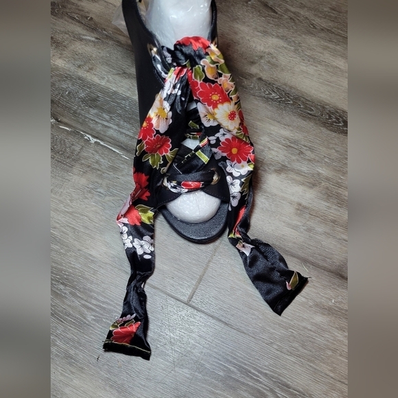 Women's Bamboo‎ Crave Black Shoes Heels Open Toe With Ribbon Tie Size 8 - Picture 4 of 9